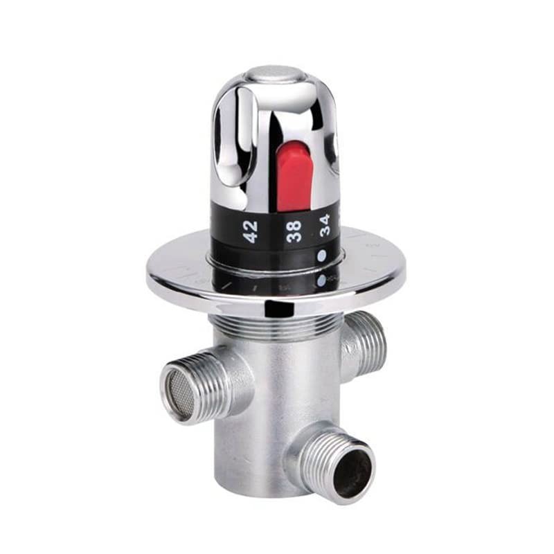 Brass Three-Way Thermostatic Valve Hot Cold Water Temperature Regulator Mixing