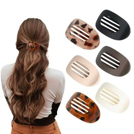Pinzas para Cabello Mujer (6 Piezas) - Broches para Cabello de Mujer Elegantes, Accesorios para Cabello sin Daño, Horquillas Planas Suaves para Peinados Diarios y Nocturnos