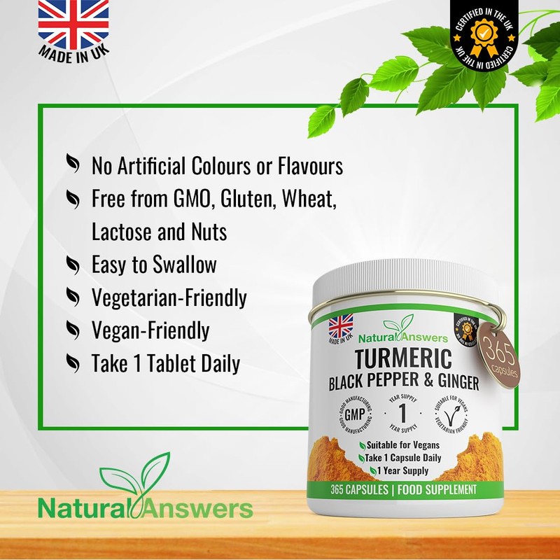 365 Turmeric, Black Pepper & Ginger Capsules - High Strength