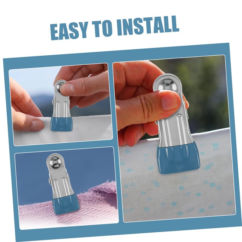IWOWHERO 50pcs Stainless Steel Pool Cover Clamps Non- Clips for