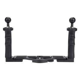 Camera Double Handle for Most Underwater Photography Systems, Aluminum Shell with Double Handle for Underwater Camera Housing Accessories