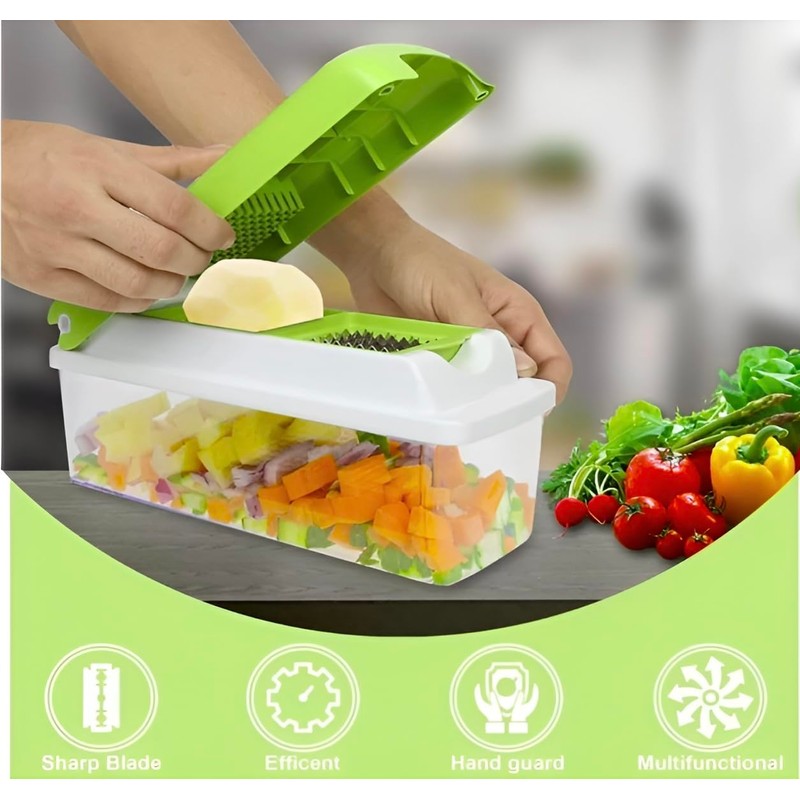 Sharva Vegetable Chopper and Spiralizer - Food Chopper with Container,