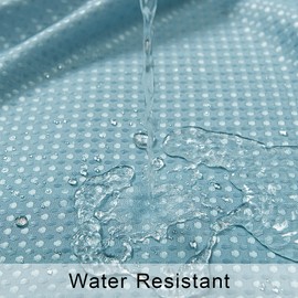 Mrs.Naturall Slate Grey Blue Shower Curtains for Bathroom,Bath Small Stall Shower Curtain Liner with Hooks Sets,36 x 72In,Pale Blue