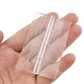 Odinest Clear Acrylic Hinge Transparent Folding Lightweight 65x42mm Crystal Plastic Smoothly Open Close No Squeak Easy Glue Strong Sturdy for Attach Aquarium Lid Cover Hang Plexiglass Cabinet 10pcs