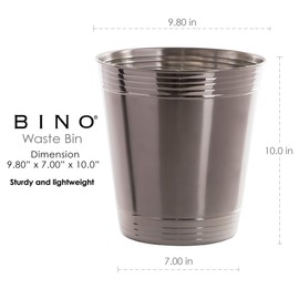 BINO - Papelera de metal para baño, oficina, cocina, Matte/Shiny