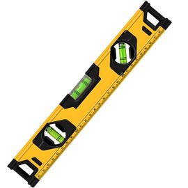 Spirit Level - 300 mm/12 Inch High-Precision Magnetic Mini Level, 3 Bubble Levels 45°,90°,180° with Magnetic Base Yellow Black Aluminium Alloy Shock Proof Torpedo Spirit Levels for Home Decor Crafting
