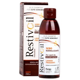 Restivoil Physiological Sebum Normalizing Oil-Shampoo for Sensitive Scalp and Normal and Greasy Hair Without Foaming and Aggressive Agents, 250ml