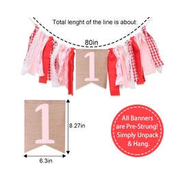 High Chair Banner First Birthday Girl Highchair Banner 1st Birthday Girl，one Banner 1st Birthday Girl，one High Chair Banner Girl，first Birthday High Chair Banner，first Birthday Photo Banner Party