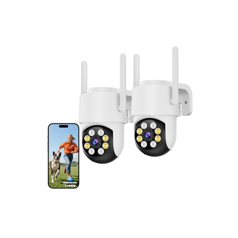 2PCS C?mara de Seguridad Exterior Wifi 2.4ghz