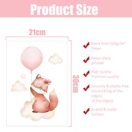 GZYYANG Set of 3 Pictures for Children's Room, Baby Room Decoration Pictures, Children's Room Pictures, A4 Children's Room Decorative Poster, Animals Poster, Children's Room Boys, Without Picture