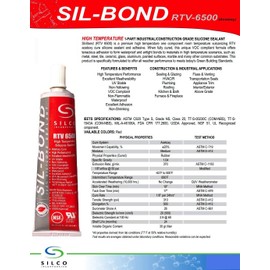 Sil-Bond RTV 6500 High Temperature Industrial Construction Grade Silicone - Red (2.8oz)