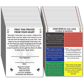 SADIKALO 100pcs Gospel Tracts - Bible Tracts for Salvation Christian Prayer Cards with Inspirational Bible Verses Pocket Plan Cards, 3.5 x 4.7 Inch