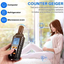 3 in 1 Electromagnetic Field Radiation Detector, Handheld Digital EMF Meter, Multifunction of Electric and Magnetic Radiation and Temperature, for Home, Office, Outdoor