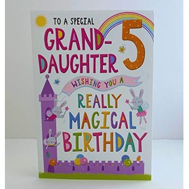 Juvenile Birthday Card Age 5 Granddaughter - 9 x 6 inches - Regal Publishing, C80571,Pink