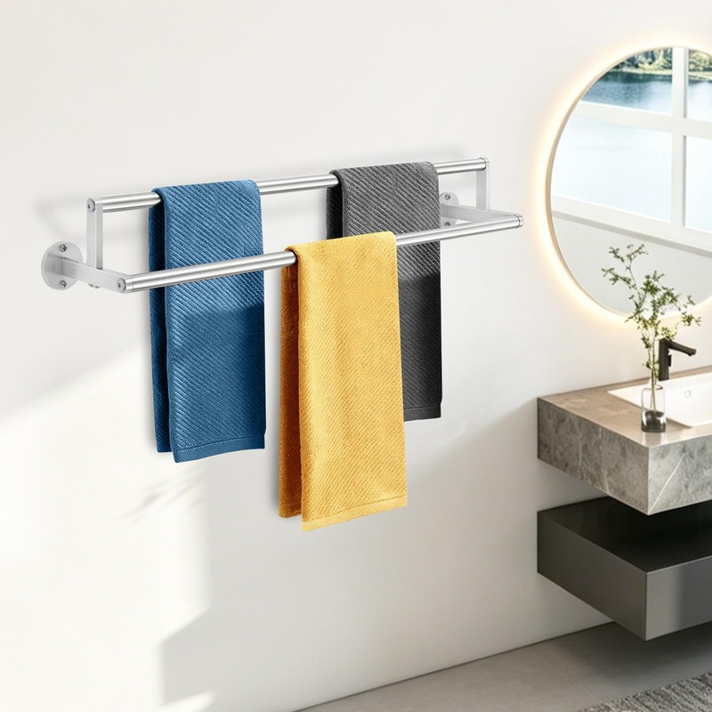 Double Towel Racks for Bathroom, 24 inch Double Towel Bar,