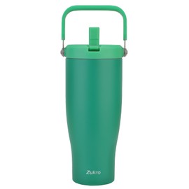 Zukro 40 OZ Tumbler With Top Handle and Straw, Leakproof No Sweat Insulated Stainless Steel Water Bottle with Flip Straw For Outdoors, Dishwasher Safe, Fit in Cupholder, Keep Cold 24 Hours, Aurora