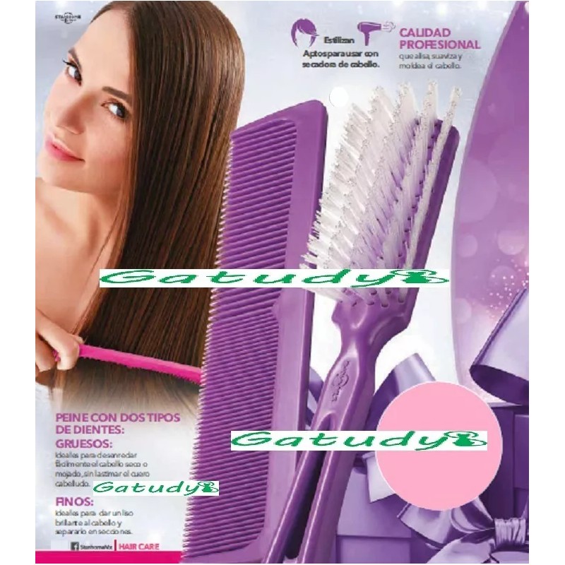 Stanhome Set De Cepillo Y Peine Capilar Color Lavanda Stanhome