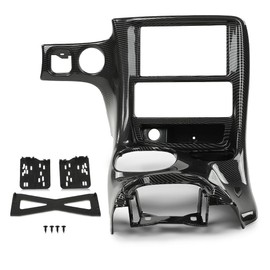 DOTCOM Double Din Radio Center Dash Bezel Kit Compatible with Chevy Corvette C5 1997 1998 1999 2000 2001 2002 2003 2004 Carbon Fiber Black 10407815