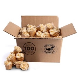 Superior Trading Fire Starter Pods in Carton Box - Fire Starters for Campfires, BBQ, Grill, Pit, Wood Stove & Charcoal Starter, 15-20-Min Burn, 100 Extra Large Pods, USA-Made, Brown