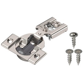 Blum Compact BLUMOTION Hinge (10 Kits), 1/2" Overlay, 105° Opening Angle, Steel, Integrated Soft-Close Hinges for Face Frame Cabinets