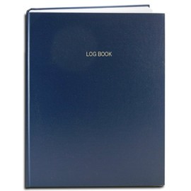 BookFactory Log Book/Multipurpose Log Book - 96 Pages 8" x 10" Blue Cover Section Sewn Hardbound (LOG-096-SRS-A-LBT2)