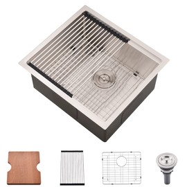 20 Inch Undermount Bar Sink Stainless Steel-SOMRXO 20×18 Undermount Workstation Bar Sink 16 Gauge Stainless Steel Kitchen Sink 10" Deep Small Kitchen Sink Singel Bowl Bar&Perp Sink With Accessories