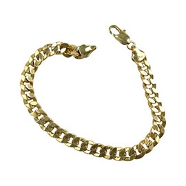 Gifts by Lulee, LLC Miami Cuban Curve Chain Tennis Bracelet 14k Gold Plated 8" L 5mm W Lobster Clasp
