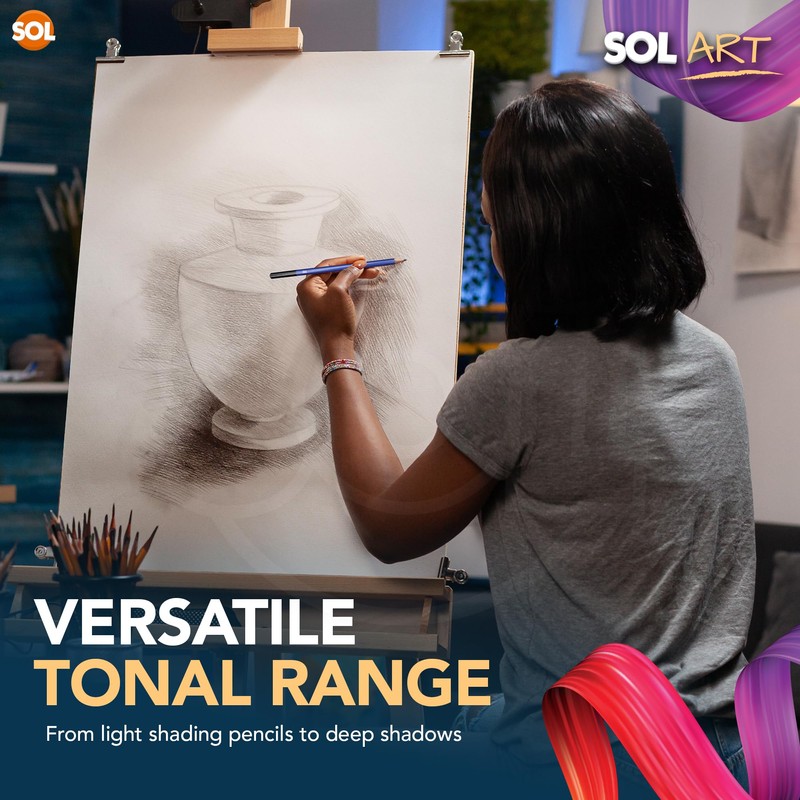 SOL 12pcs Graded Pencils Set - Graphite Pencils for Sketching