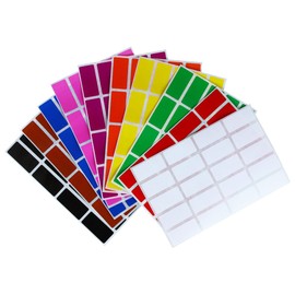 Royal Green Identification Labels Rectangle Stickers 1.57inch x 0.75 inch Durable self Adhesive (40mm x 19) in 10 Assorted Colors - 200 Pack