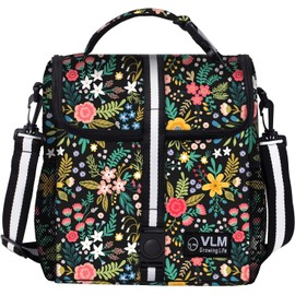 VLM Lunch Box for Women, Insulated Lunch Bag Women with Adjustable Shoulder Strap, Cute Lunch Tote Bag for Work,Picnic,Camping