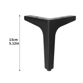 CANCYCC Pack of 4 Furniture Feet, Black, 13 cm Furniture Feet, Metal with Screws, Maximum Load 800 kg, TV Lowboard Furniture Feet, Cabinet Feet, Table Legs, for Sofa, Coffee Tables, Cabinets, TV