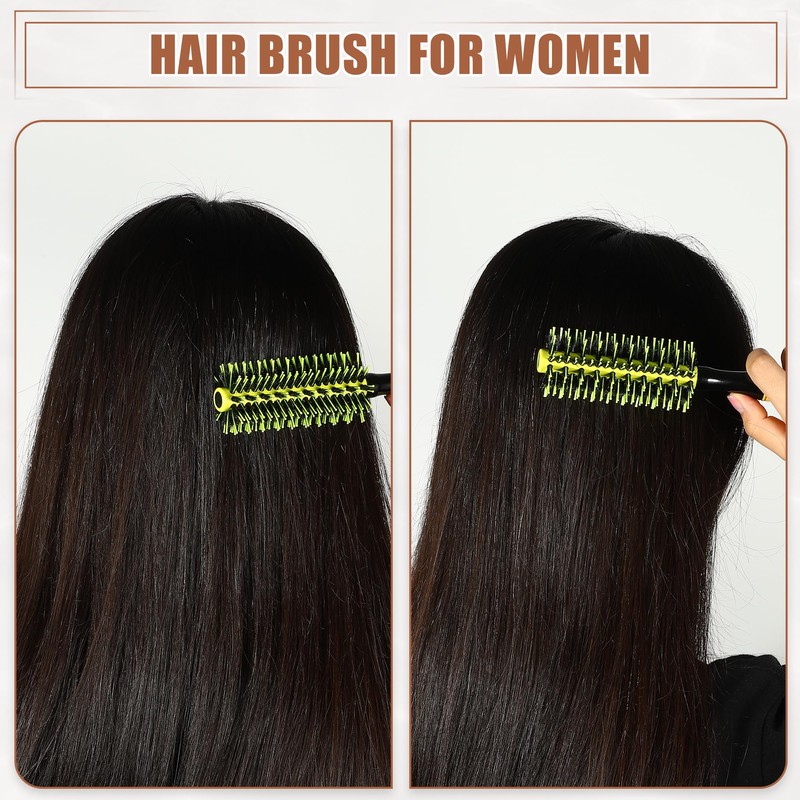VOCOSTE Round Hair Brush, Hair Brushes for Women, Yellow, 10.04"x2.36"