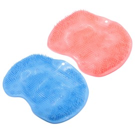 VOCOSTE 2 Pcs Body Scrubber, with Non-Slip Suction Cups, Soft TPR, Blue Pink