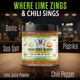 Chimi Boss Chili Lime Seasoning, 6oz – Zesty & Spicy Dry Rub for Tacos, Chicken, Veggies, Fruit and Snacks – All Natural Tangy Latin Inspired Spice Blend