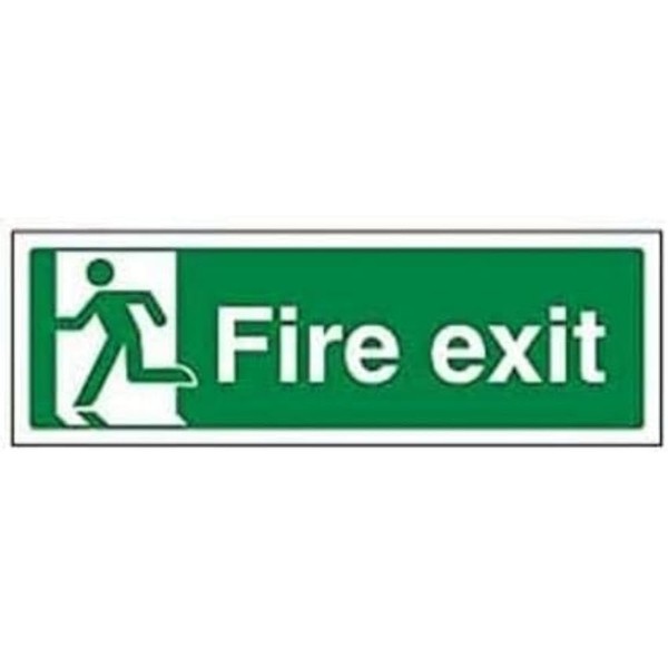 VSafety Final Fire Exit Man Left Sign - Landscape -