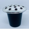 David Fischhoff Plastic Grave Flower vase Memorial Pot with Silver