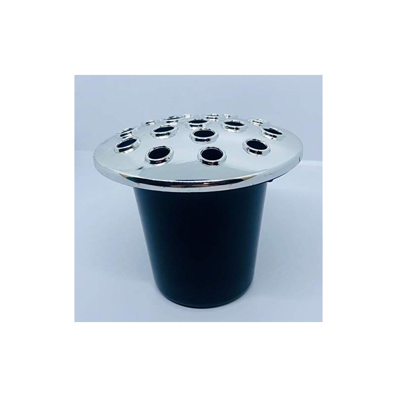 David Fischhoff Plastic Grave Flower vase Memorial Pot with Silver