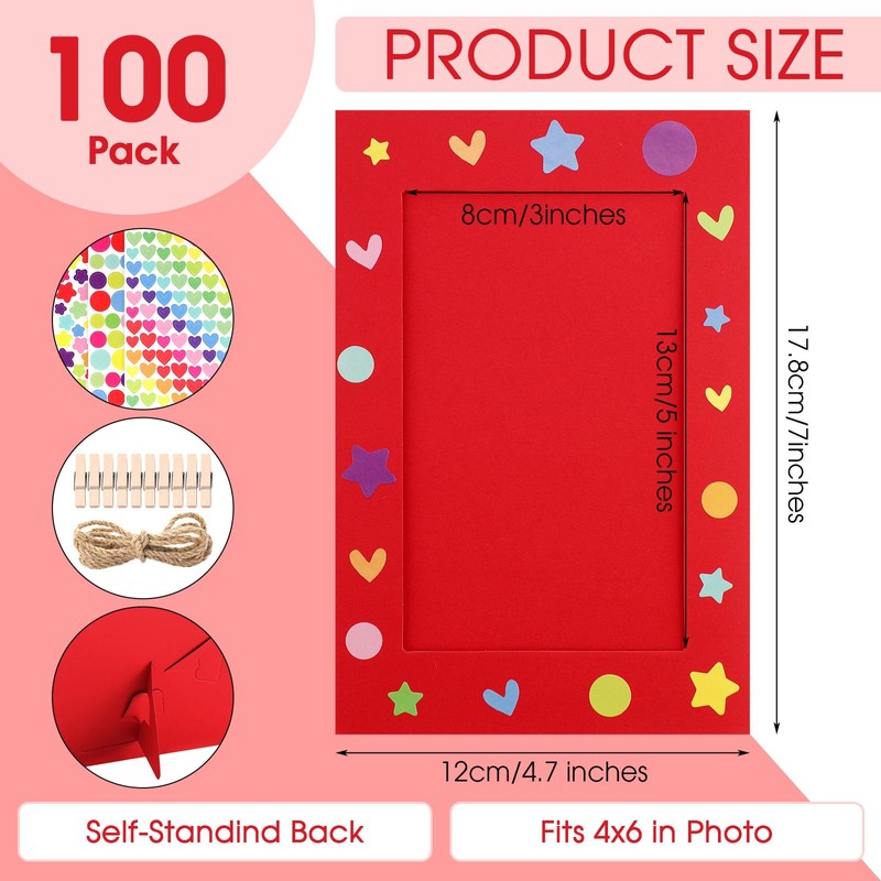 Suzile 100 Pcs Paper Photo Frames Cardboard Picture Frames Paper