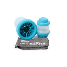 Dexas MudBuster Portable Pet Cleaning Kit with Dog Paw Washer, Pet Bathing Brush, Microfiber Towel, Small, Blue