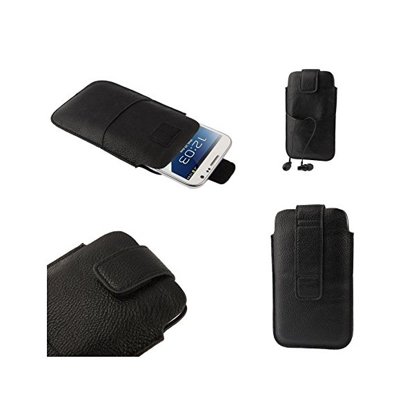 DFV mobile - Leather pouch case pocket sleeve bag with