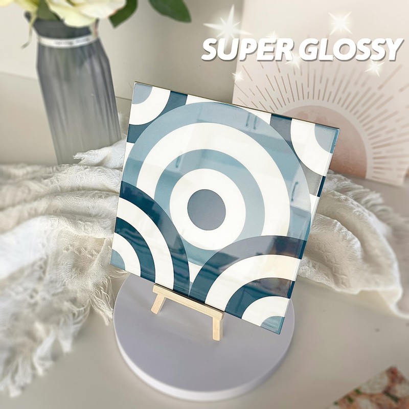 COLAMO Luxury 10PCS Glossy Blue Peel and Stick Tile,Self Stick