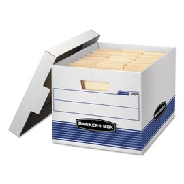 Bankers Box 00789 Quick/Stor Box, Ltr/Lgl, 12-Inch x15-Inch x10-Inch , 12/CT, White/Blue