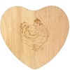 'Chubby Chicken' Wooden Heart Shaped Chopping/Cutting Board (WB00083316)