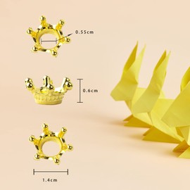 FRUHLING Pack of 150 Small Golden Crowns Mini Decorative Crown Charms Metal Spacer Beads Crowns Pendant Table Decoration Scatter Decoration for DIY Crafts Jewellery Making, Metal