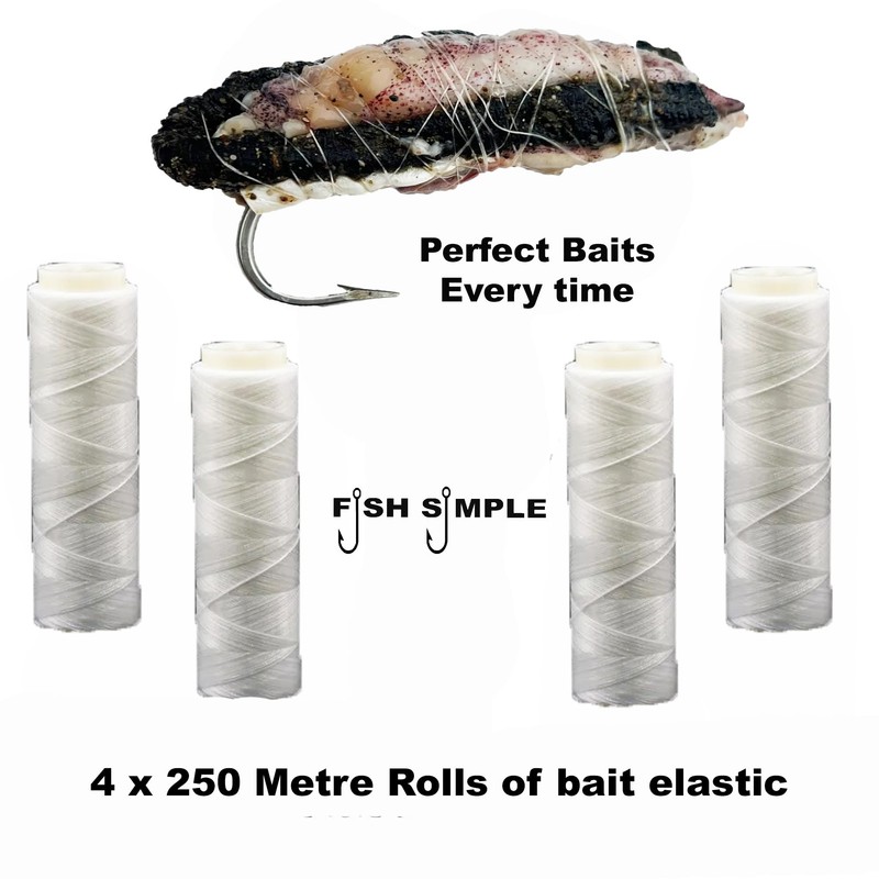 Fish Simple Competition Bait Prep Set, 4x250m Bait Elastic, Micro-Serrated