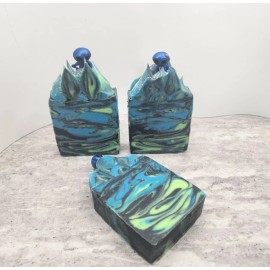 Homemade Area 51 Artisan Cold Process Bar Soap - Neon Green - Activated Charcoal