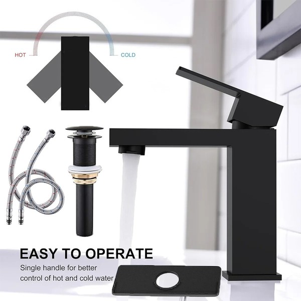 Unbranded Waterfall Spout Bathroom Sink Faucet 3Holes Single Handle Basin