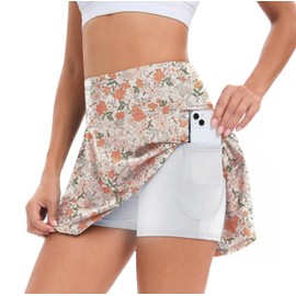 Oyamiki Womens Swim Tennis Skirt High Waisted Tummy Control Tankini Bottom Skort Skirts Casual Summer with 4 Pockets