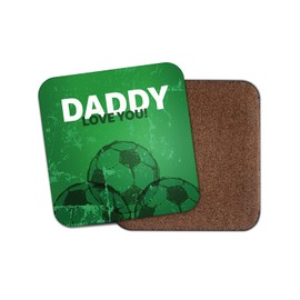 1 x Daddy Football Fan Coaster - Love You Green Daddy Father's Day Birthday Gift #70748