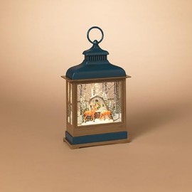 Gerson Battery Operated Lighted Deer Design Spinning Water Globe, 12.25 inch Height